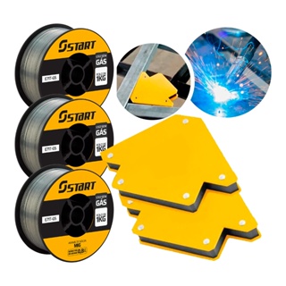 Kit 3 Arame Solda Mig Uso Sem Gás 0,8mm 1kg E71t-gs Start + 2 Esquadros 12kg em Oferta na Shopee