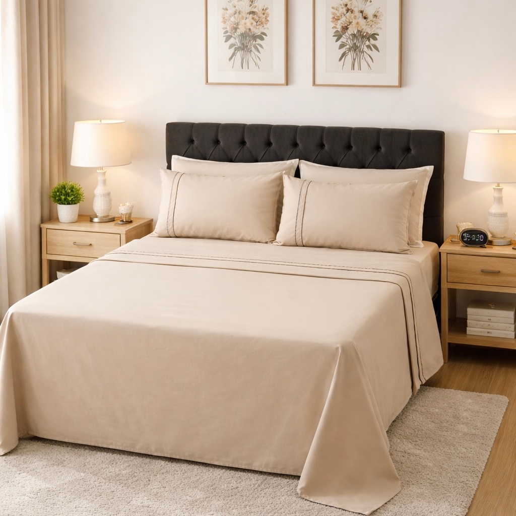 “Jogo de Lençol Percal com Elástico e Fronhas – Diversos Tamanhos e Opções