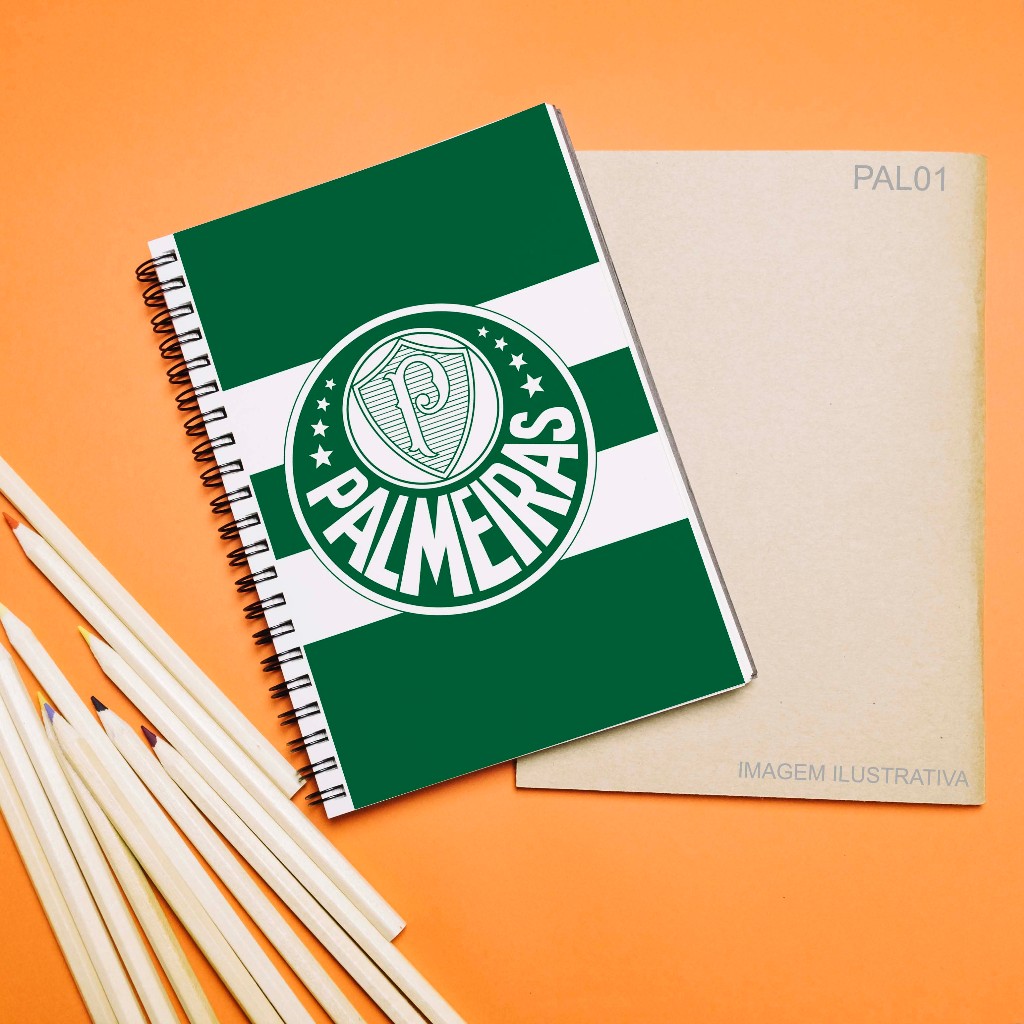 KIT 2 Adesivos para Capa de Caderno Palmeiras (21x30cm) Capa Personalizada