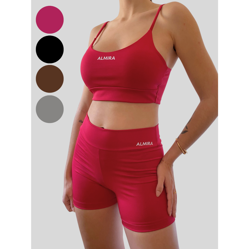 Conjunto Fitness Suplex Feminino Top e Short Roupa Treino Academia Yoga Atividade Física em Oferta na Shopee