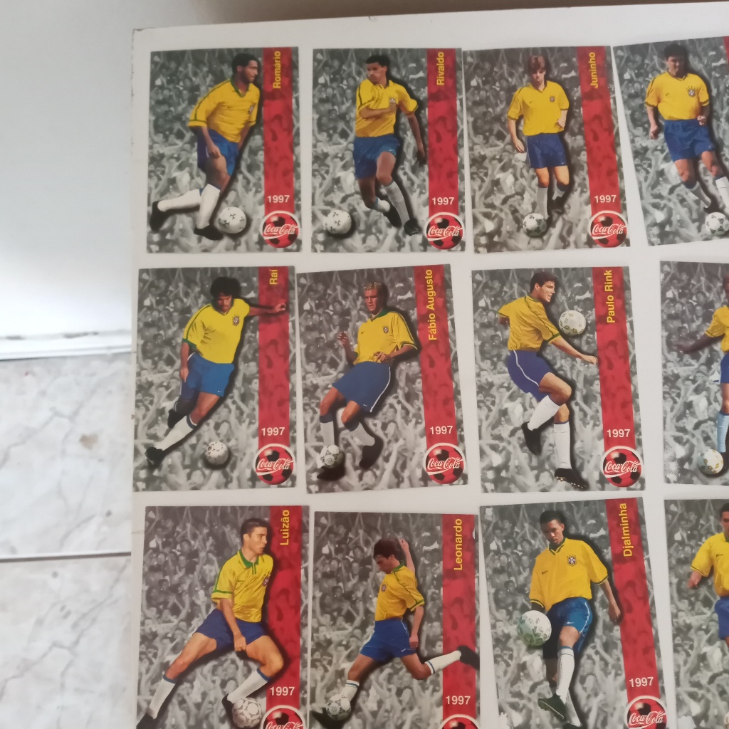 Coleção Futcards Coca-Cola 1997 – 37 Cards Originais – Seleção Brasileira