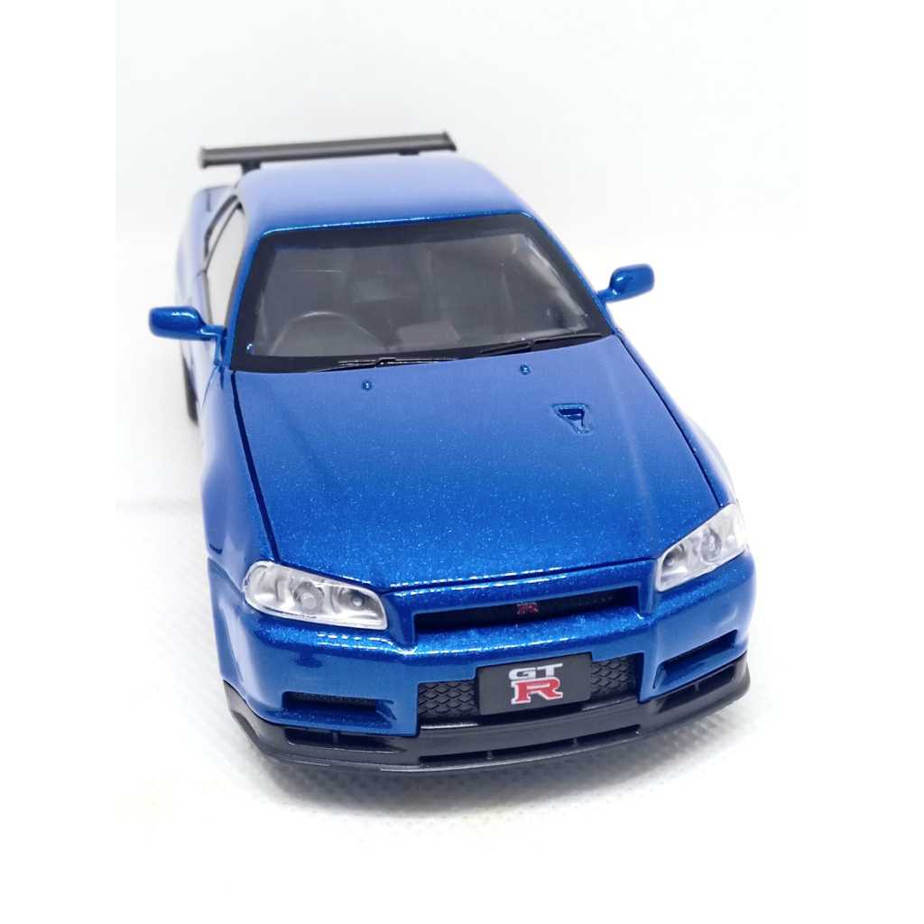 Miniatura Carrinho Metal Escala 1/32 Nissan Skyline GTR R34 Abre As Portas