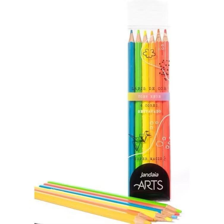 Lapis de Cor Neon 6 cores - Jandaia