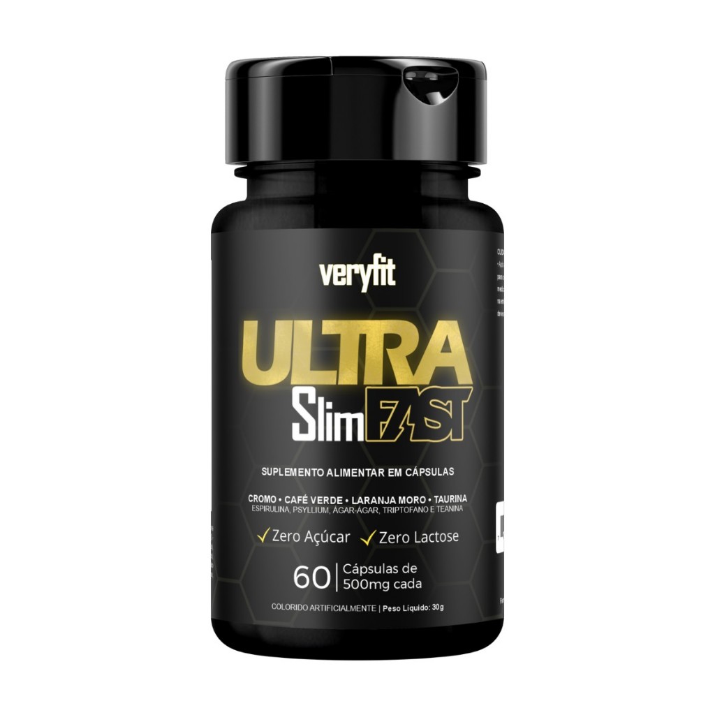 Ultra Slim Fast Veryfit Suplemento Alimentar Café Verde Cromo Psyllium Spirulina 60 Cápsulas