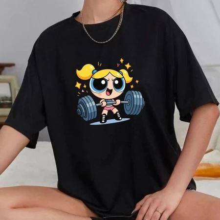 Camiseta Feminina Meninas Super poderosas Docinho Lindinha Florzinha Academia fitness 100% algodão