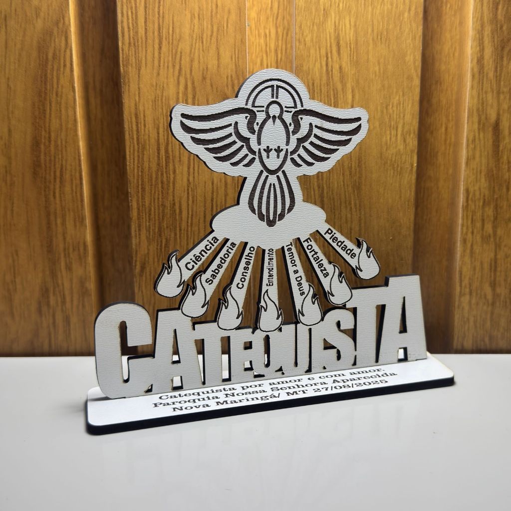 Kit Catequista Lembrancinha Religiosa - Primeira Eucaristia, Crisma e Eventos. Personalizado MDF