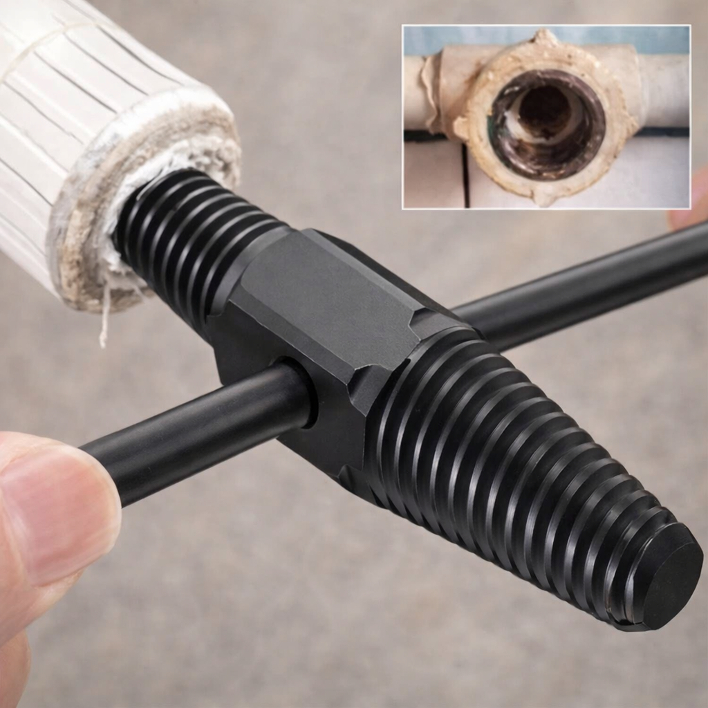 Extrator de Rosca Quebrada para Torneira Cano Chuveiro em Aço com Alavanca