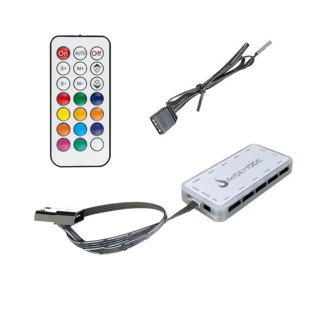 Controladora Hub Pc Gamer ARGB Branco 5v - 6 Pinos Do Kit Fan Rise Mode Aura Z White