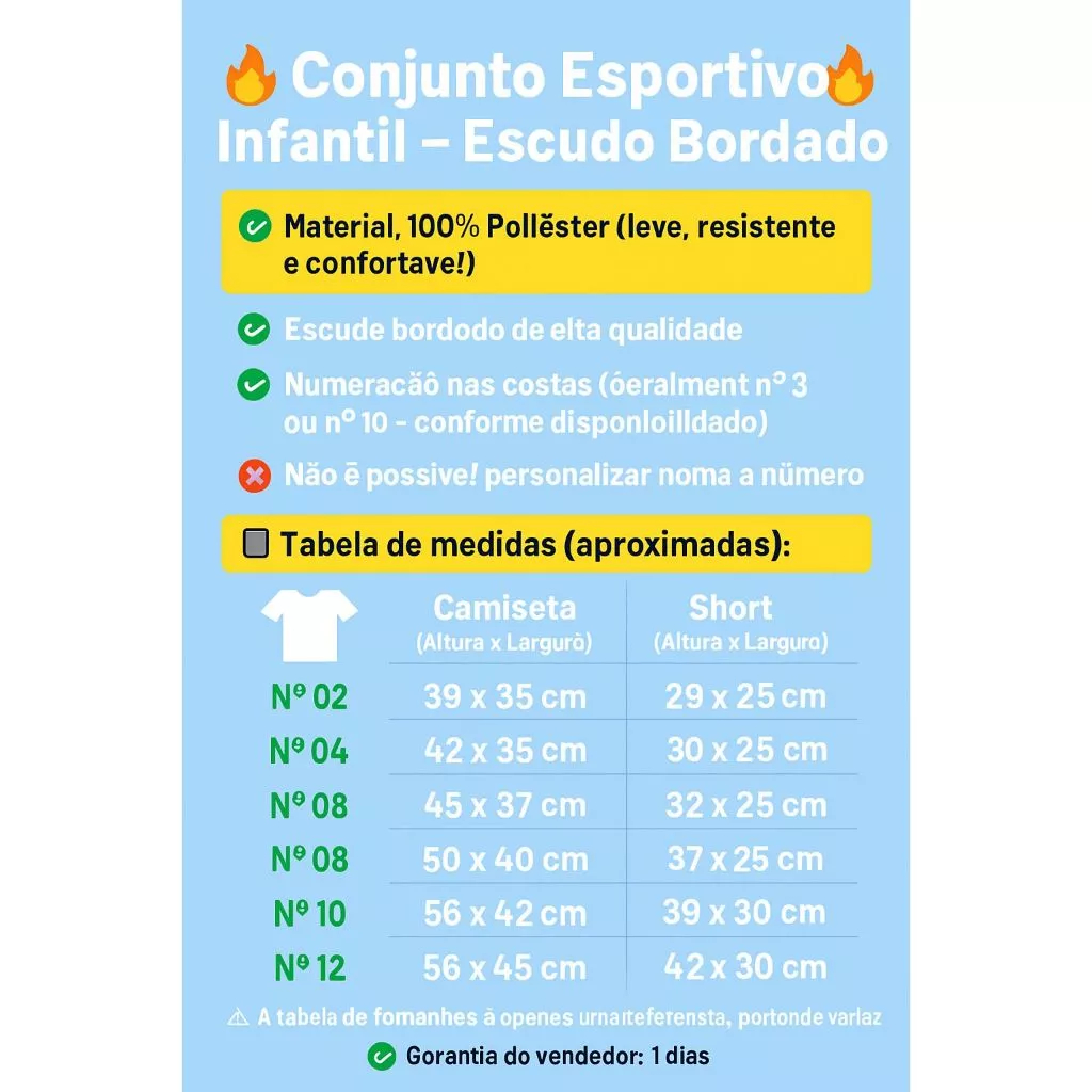 Kit Conjuntos Infantil Juvenil Times Paulistas do 02 ao 14 em Oferta na Shopee