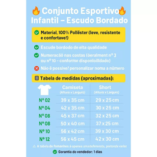 Kit Conjuntos Infantil Juvenil Times Paulistas do 02 ao 14 em Oferta na Shopee