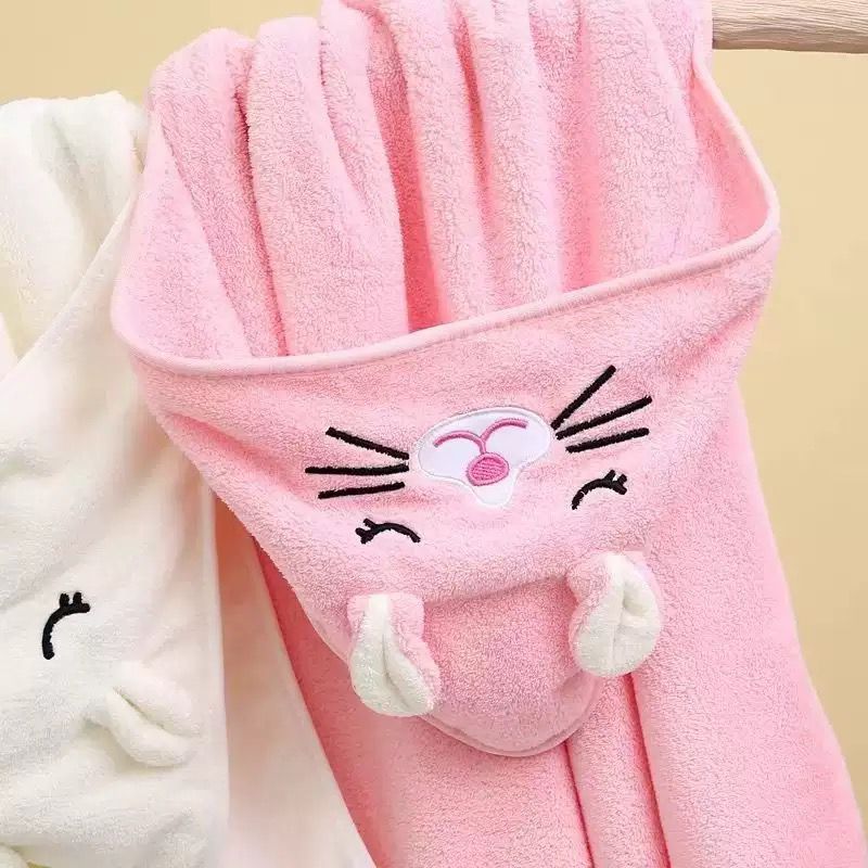 KIT 1 e 2 Toalha de Banho para Bebê Com Capuz Fácil Secagem Macio Divertido Desenho Animado