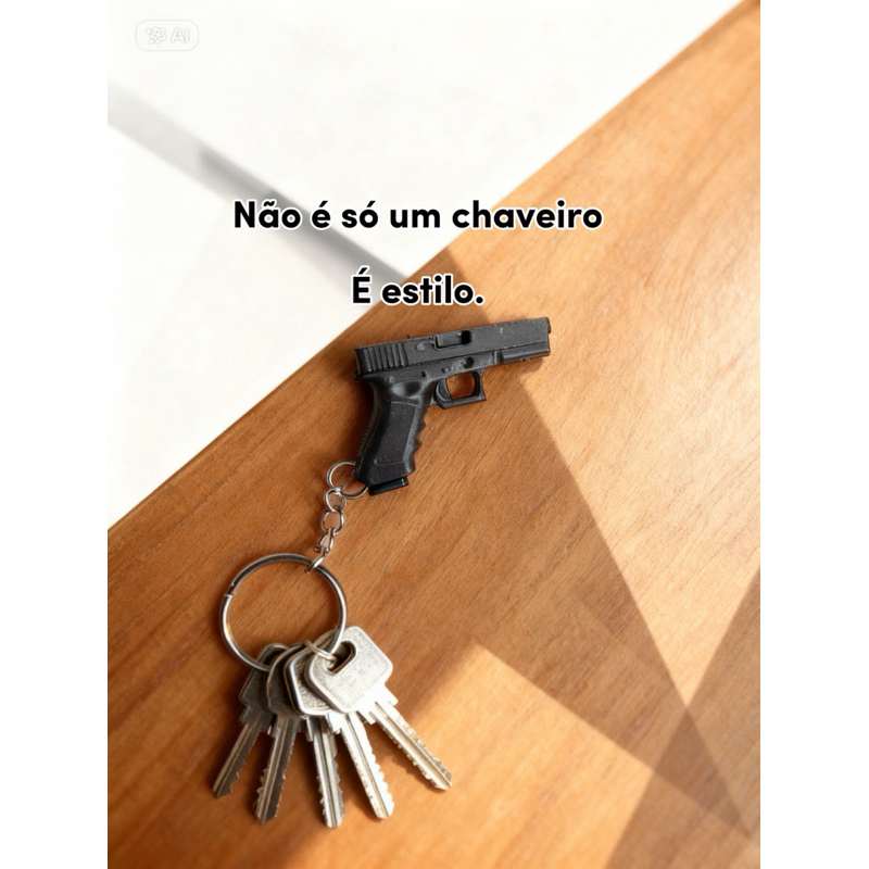 Kit 2 Chaveiro Gun Glock 2.0 Miniatura Decorativo Engraçado| Impressão 3D PLA| Presente Criativo-Acessorio Bolsa Moderno