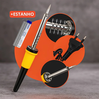 Kit Ferro de Solda 110/220V 60W 40W 30W Com Estanho Soldador Profissional 110v 220v Barato em Oferta na Shopee