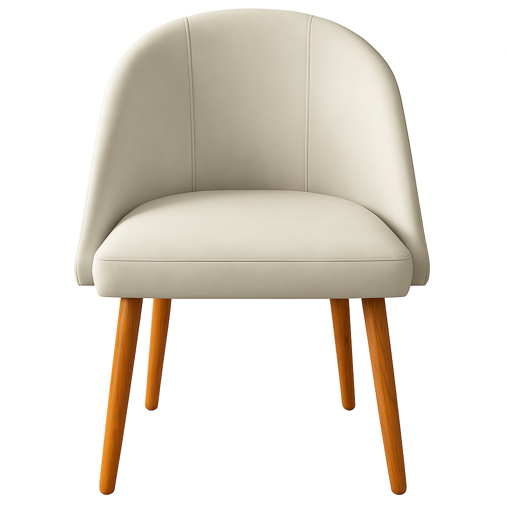 Poltrona Cadeira para Mesa de Jantar Decorativa - Cadeira Lua Veludo Premium Pés de Madeira