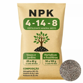 Fertilizante NPK 04-14-8 - Plantas, Flores, Hortaliças - Fracionado 1kg, 2kg, 3kg e 5 kg em Oferta na Shopee