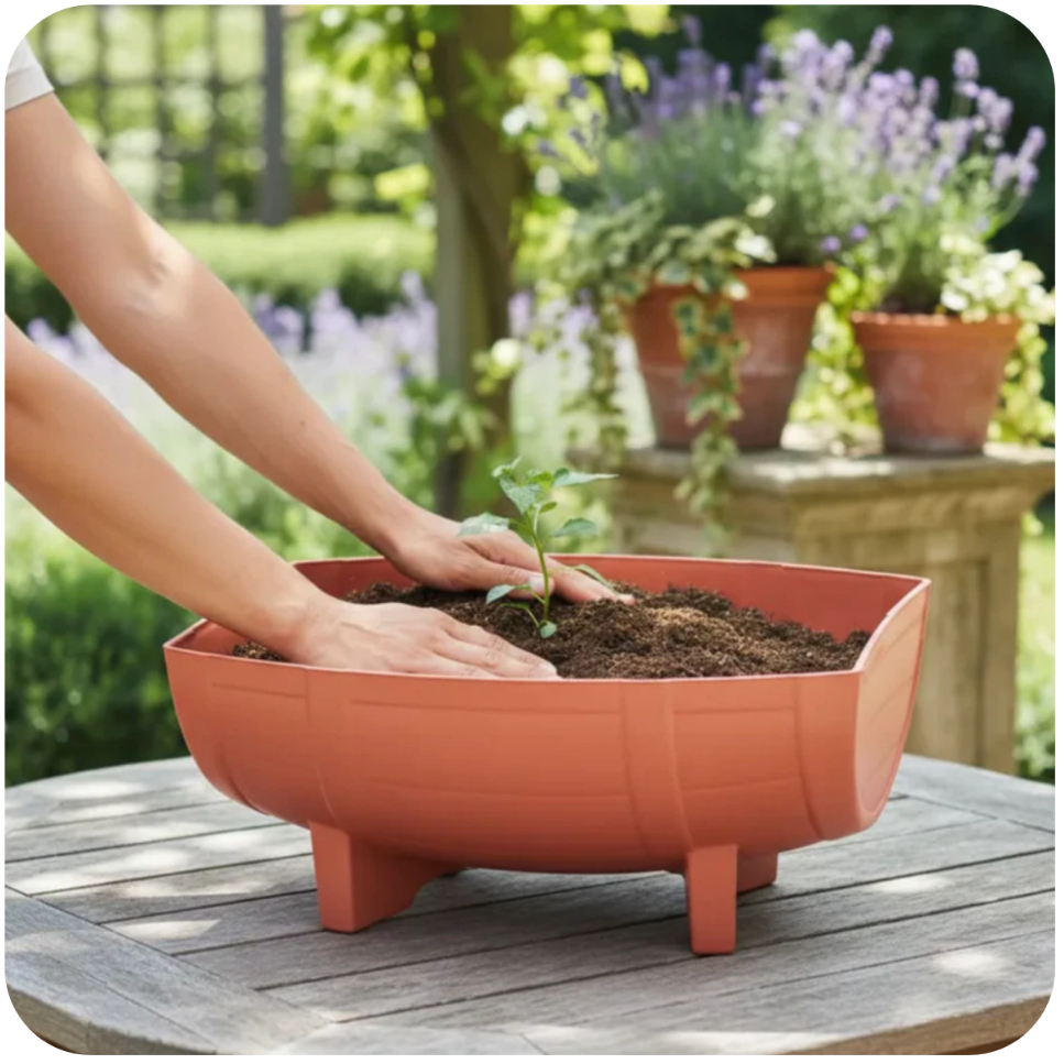 Jardineira Vaso Floreira Plástica 6,4L Para Temperos, Flores, Horta Vertical