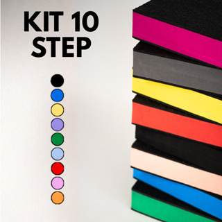 Kit 10 Step EVA 60x28x10cm Antiderrapante Academia, Funcional, Aeróbico, Crossfit, Yoga Estepe em Oferta na Shopee