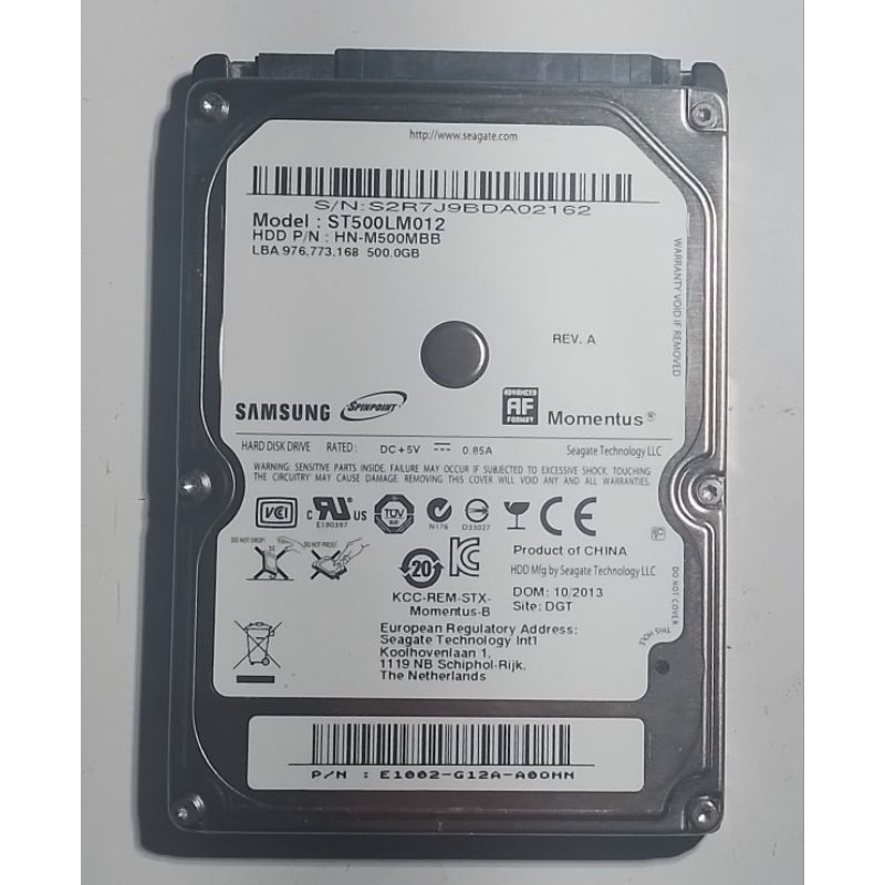 HD Disco Rígido Samsung 500GB para notebook,PCs e games