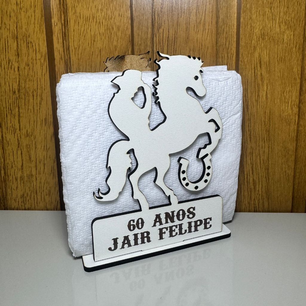 Kit Porta Guardanapo Cavalo Country Personalizado em MDF | Lembrancinha de Aniversário Personalizado MDF