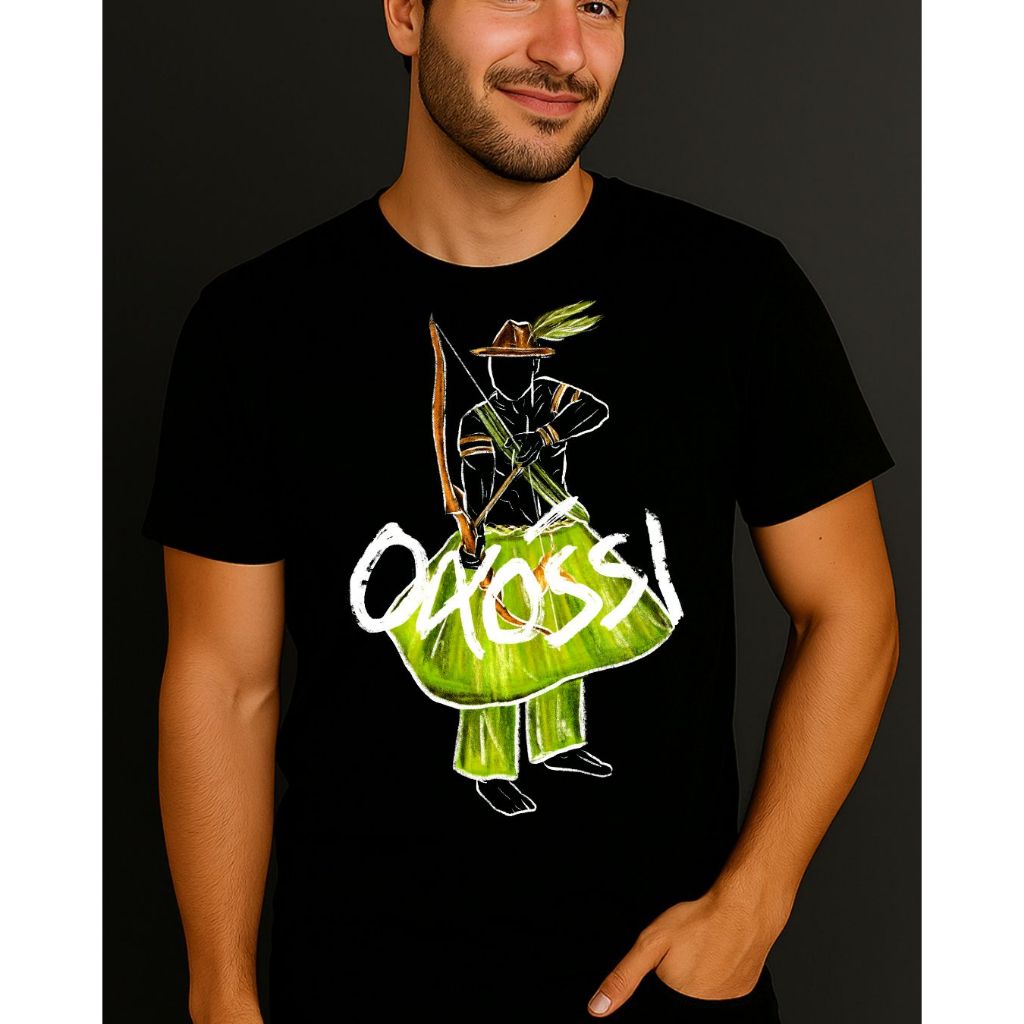 Camiseta Oxóssi Religião Candomblé Umbanda Orixá da Mata Unissex 100% Algodão