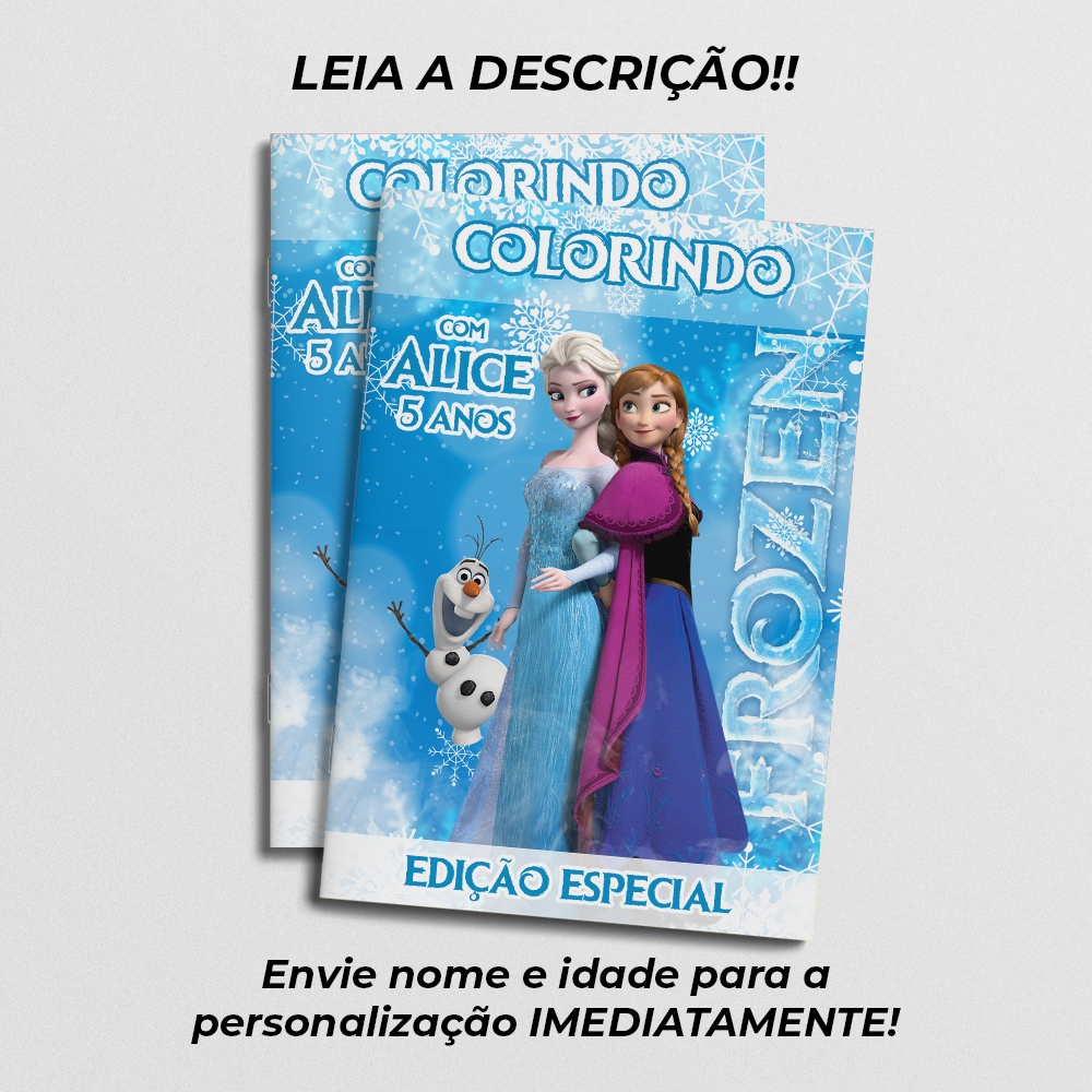 Mini Livrinhos p/colorir Frozen Personalizado - lembrancinha de aniversário 20/30/40/50 em Oferta na Shopee
