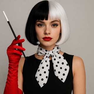 Kit Fantasia Cruella de Vill Clássica em Oferta na Shopee