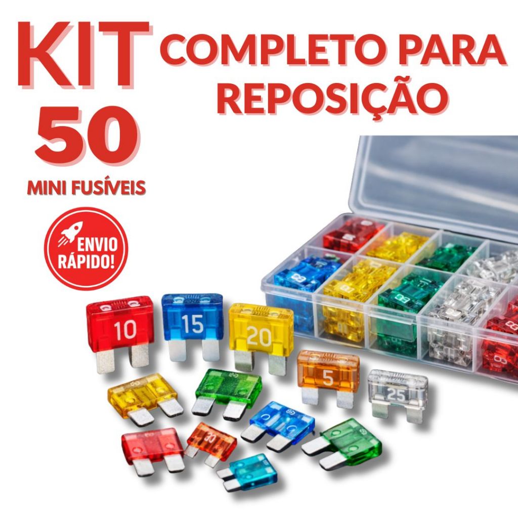 Conjunto Mini Fusível Automotivo Colorido 5a 10a 15a 20a 25a 30a Carro Som Moto Reposição Completa em Oferta na Shopee