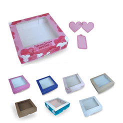 Caixa de Presente com Visor + Tags | Kits | Cosméticos | Perfumes | Lembrancinhas |15x15x4cm
