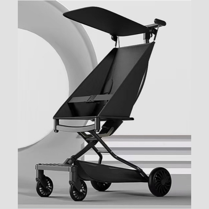 Carrinho de Bebê Portátil Dobrável Assento Alto Luxo Compacto Viagem Aeronave Leve。