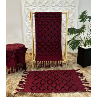 Kit Passadeira Cozinha 140x42cm Geométrica 3 Peças Excelente Qualidade Tecido Grosso Tear Nozinho Tapetes 70x42cm Natal em Oferta na Shopee