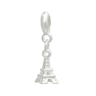 berloque torre Eiffel banhado a prata viagem charms em Oferta na Shopee