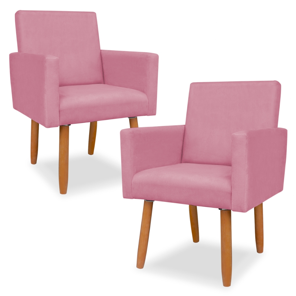 02 Poltrona para Salão de Beleza Manicure Atendimento Penteadeira Quarto de Menina Estética Clínica Reunião