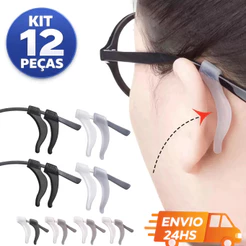 Suporte Trava Armação De Óculos Antiderrapante Em Silicone Gancho De Orelha Acessório Haste Grau Sol