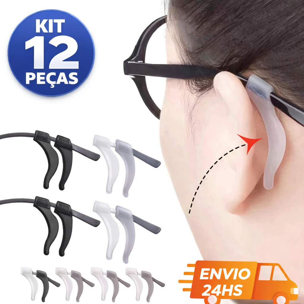 Segurador Gancho Antiderrapante Trava Haste De Silicone Para Óculos Gancho De Orelha em Oferta na Shopee