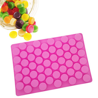 Molde de Silicone Redondo Bala Gelatina Chocolate Goma Doce Forma 55 Cavidades