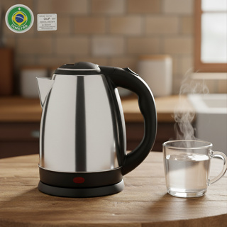Chaleira Elétrica Térmica Bule Com Tampa material Inox 1,8L 220v em Oferta na Shopee