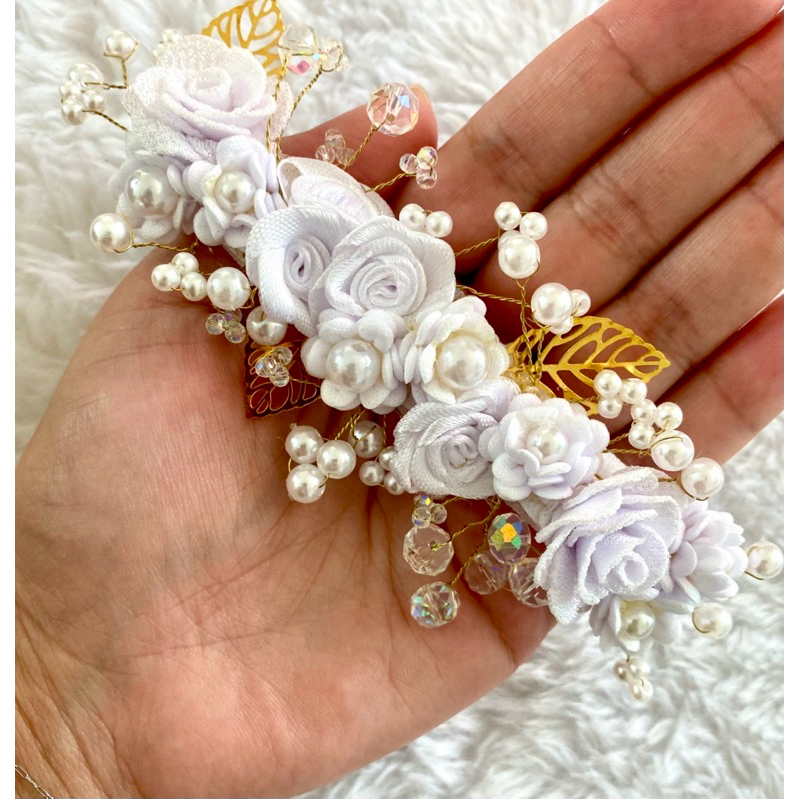 Faixinha de Bebê RN artesanal com flores e pérolas| Luxo | Recém-Nascimento| Faixinha para Batizado | Maternidade em Oferta na Shopee