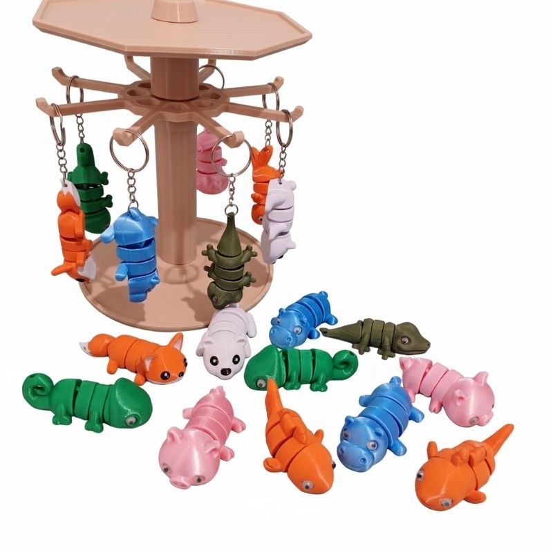 Chaveiros articulados, criaturas flexível, brinquedo para aniversário, lembrancinhas.