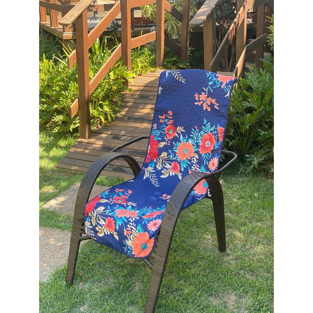 Capa de Cadeira Matelada Área/Varanda/Praia premium 1,35x45 em Oferta na Shopee