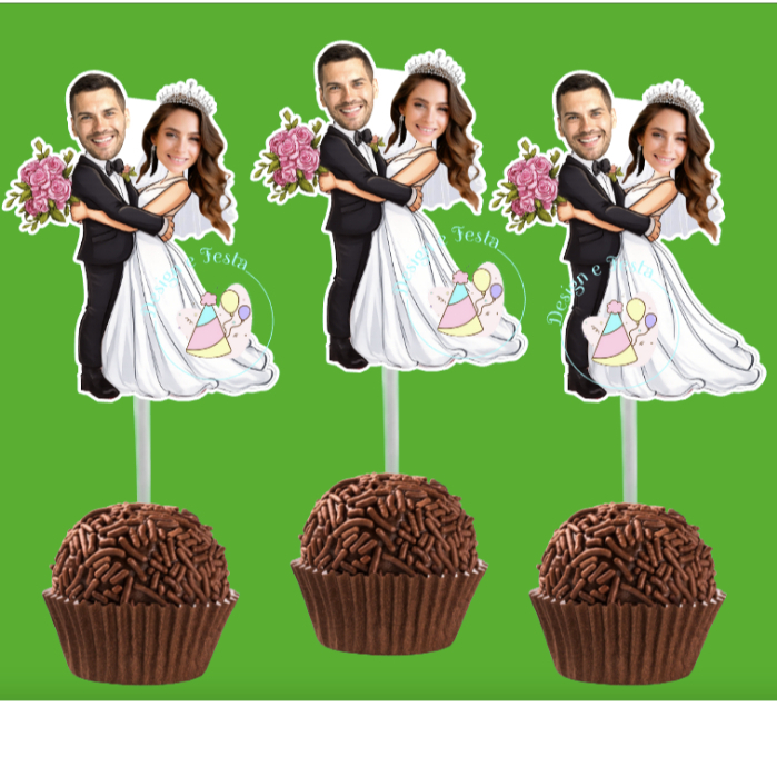 Kit Topper Rostinho Noiva e noivo/ Topper Noivos /Casamento/Topper noiva/Despedida de solteiro