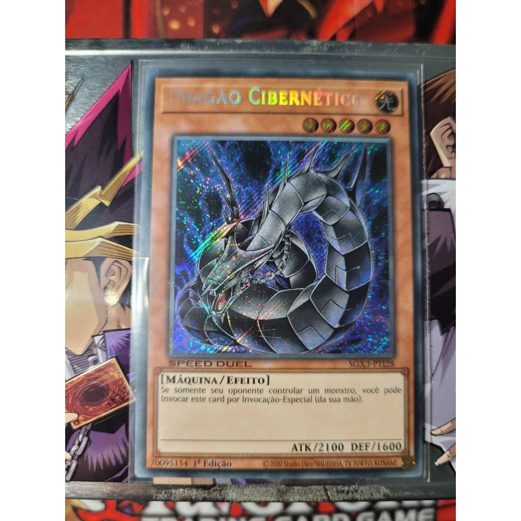 Dragão Cibernético - Cyber Dragon - Raridade SECRETO. ARTE ALTERNATIVA -  Yugioh! Original Konami.