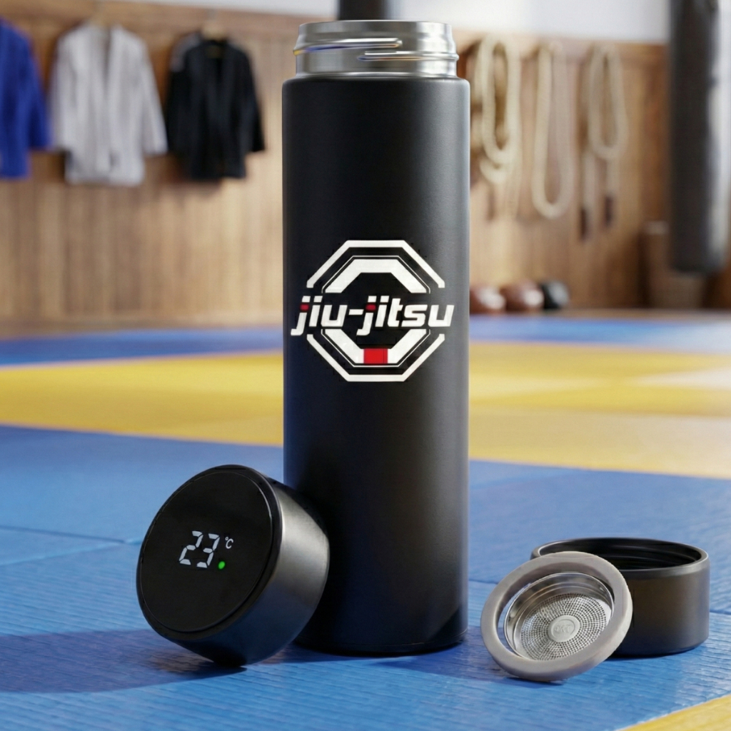 Garrafa Térmica Jiu Jitsu Inox Com Sensor De Temperatura Inteligente 500ml - Personalizada