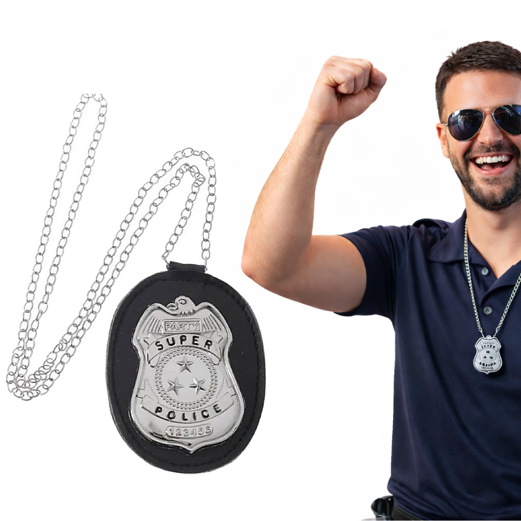 Distintivo Policial de Metal Insígnia Luxo Fantasia Carnaval Festas Cosplay