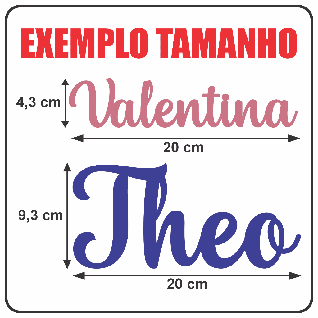 Letreiro Decorativo Infantil com Nome Personalizado de mesa. 20cm