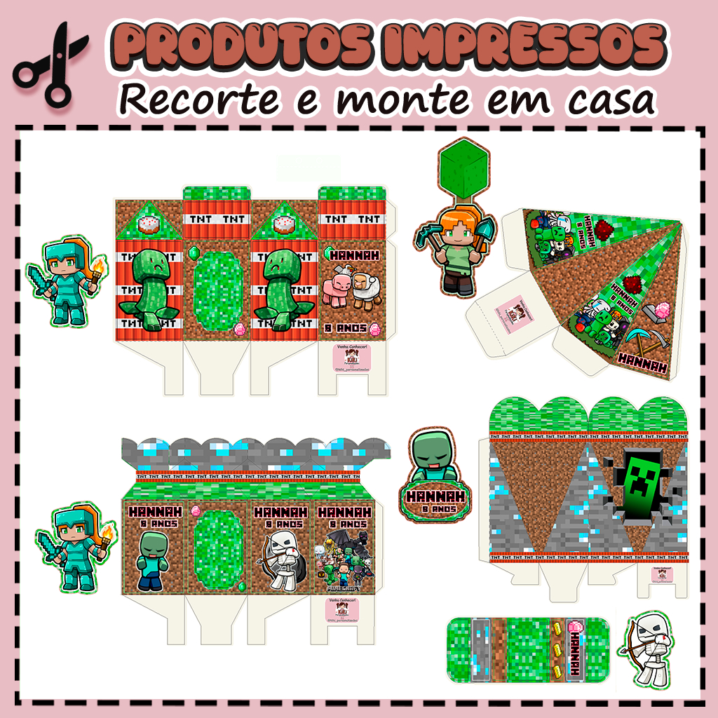 25 Caixinhas Personalizadas Kit festa infantil Tema Roblox Menina Aniversário Lembrancinhas