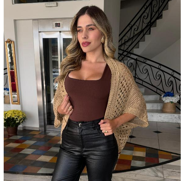 CAPA KIMONO PLUS SIZE FEMININO RENDADO TRICOT MODA BLOGUEIRA INSTAGRAM ELEGANTE em Oferta na Shopee