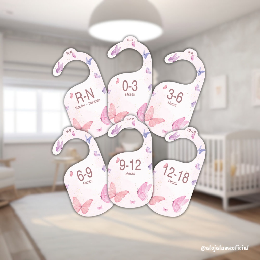 Separador E Organizador De Cabide Infantil Borboletas