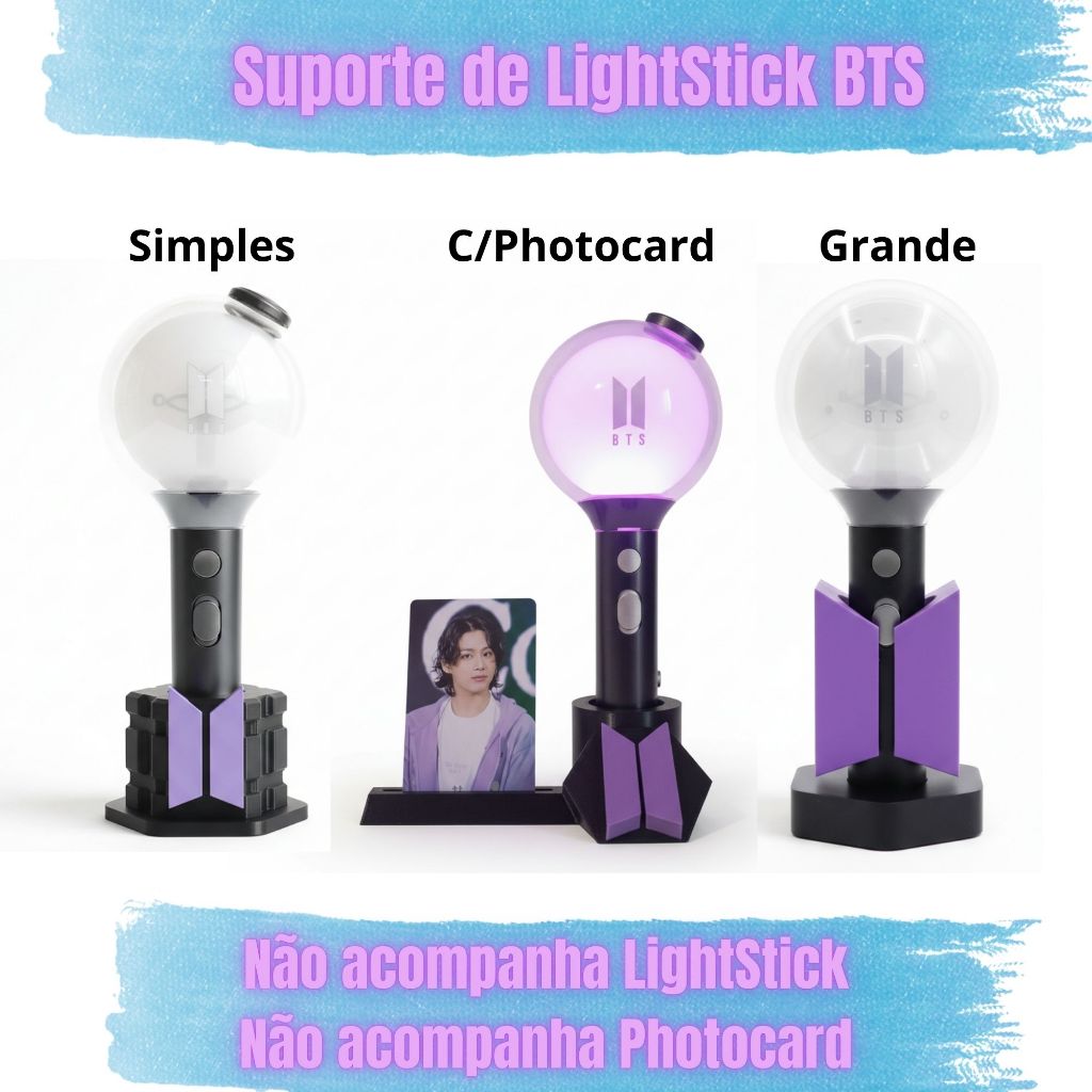 Suporte Army Bomb BTS Lightstick | Expositor Kpop com Porta Photocard | Presente para Fãs BTS