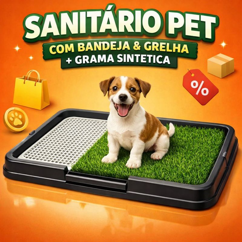 Sanitário Higiênico para Cachorro + Refil de Grama 50x38 cm – Kit Pronto para Uso em Oferta na Shopee