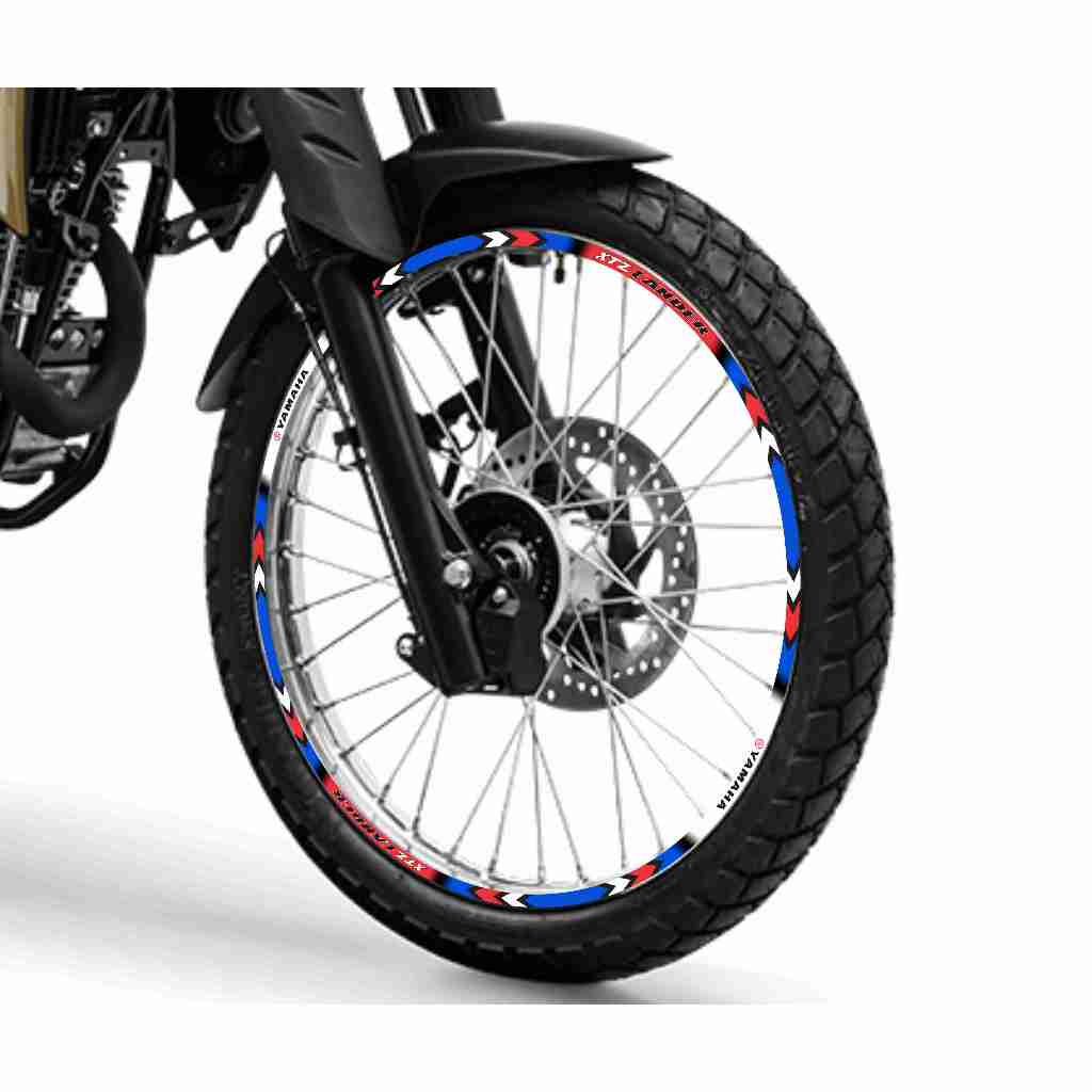 Adesivo Friso Refletivo Roda Moto Yamaha XTZ Lander 250 tricolor